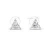 Solid gold triangle/trillion diamond stud earrings push back setting luxury jewelry design 