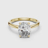 High end oval solitaire diamond ring yellow gold romantic engagement ring
