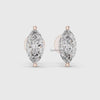 Marquise lab grown diamond stud earrings in rose gold
