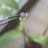 Floral cluster diamond nose pin in yellow gold with round brilliant diamonds, bridal and festive nose stud for women